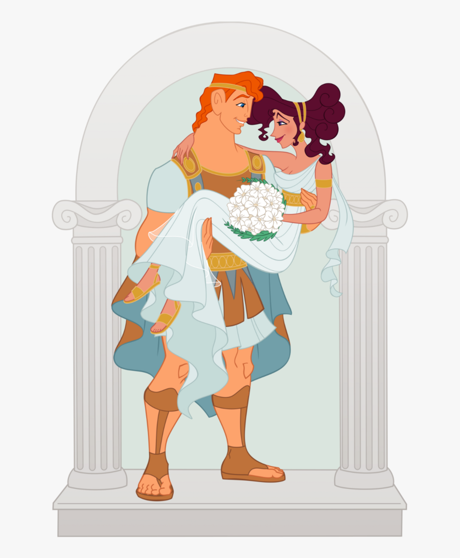 Disney Wedding Congratulations Clipart - Hercules And Meg Married, Transparent Clipart