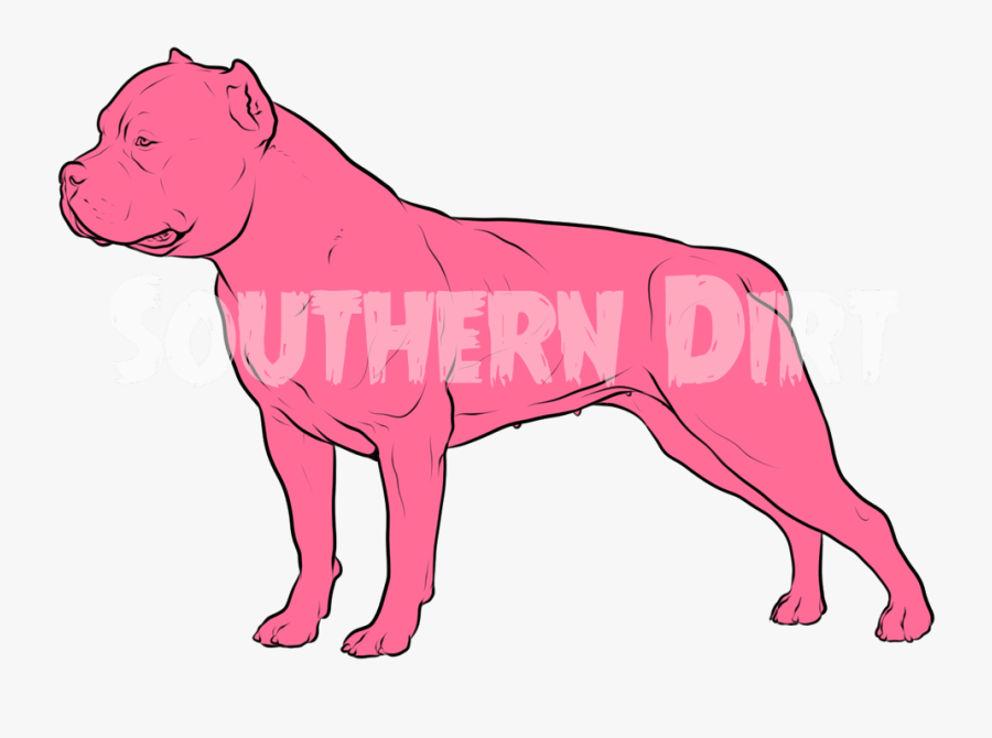 Lineart Of A Bully - Pit Bull, Transparent Clipart