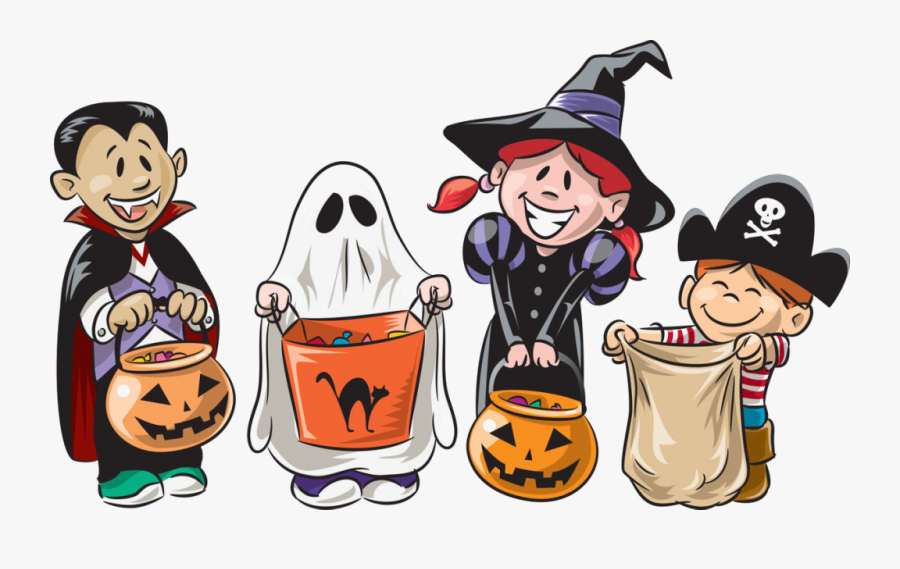 Trick Or Treat Clipart Transparent - Cartoon Trick Or Treaters, Transparent Clipart