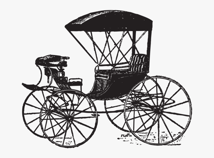 Carriage Bicycle Horse And Buggy Wheel - Clip Art Black And White Bike, Transparent Clipart