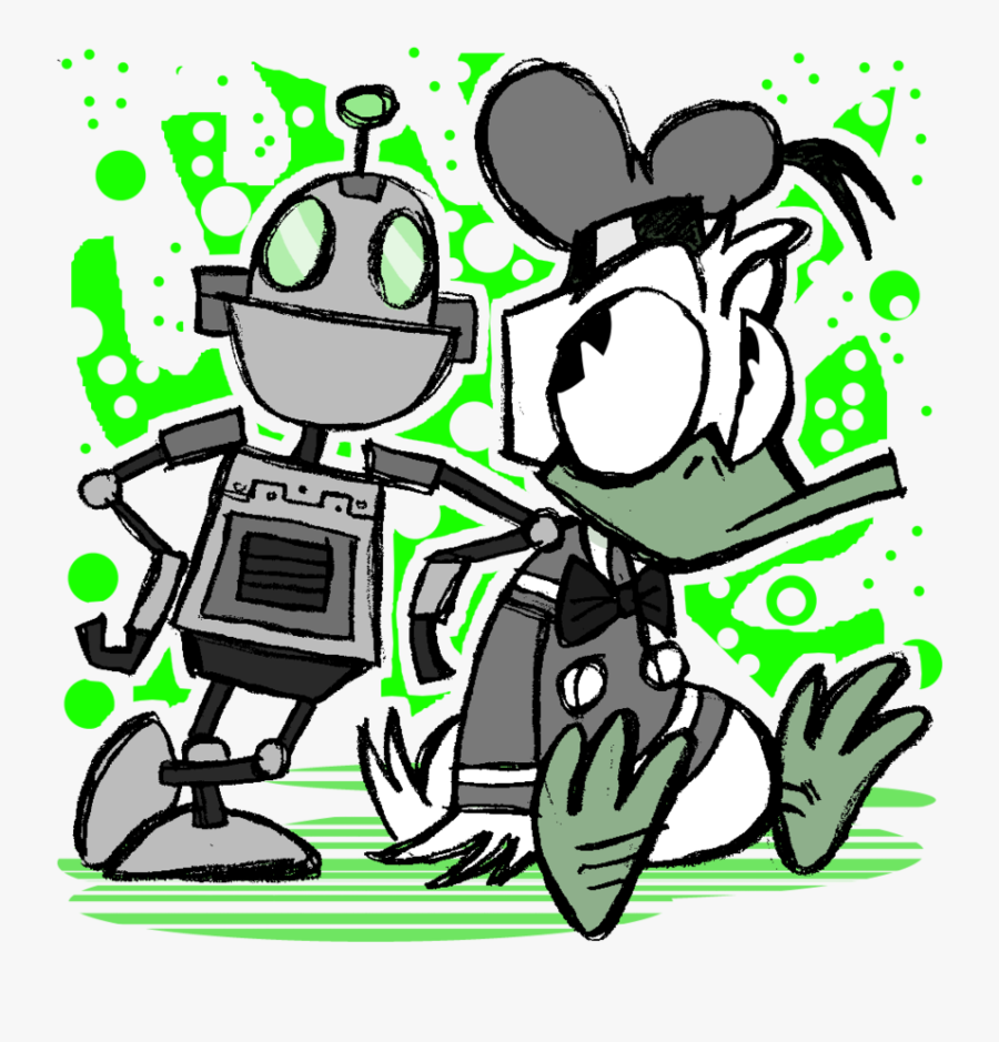 Clank With A Plushie By Eeyorbstudios Donald Duck, - Cartoon, Transparent Clipart