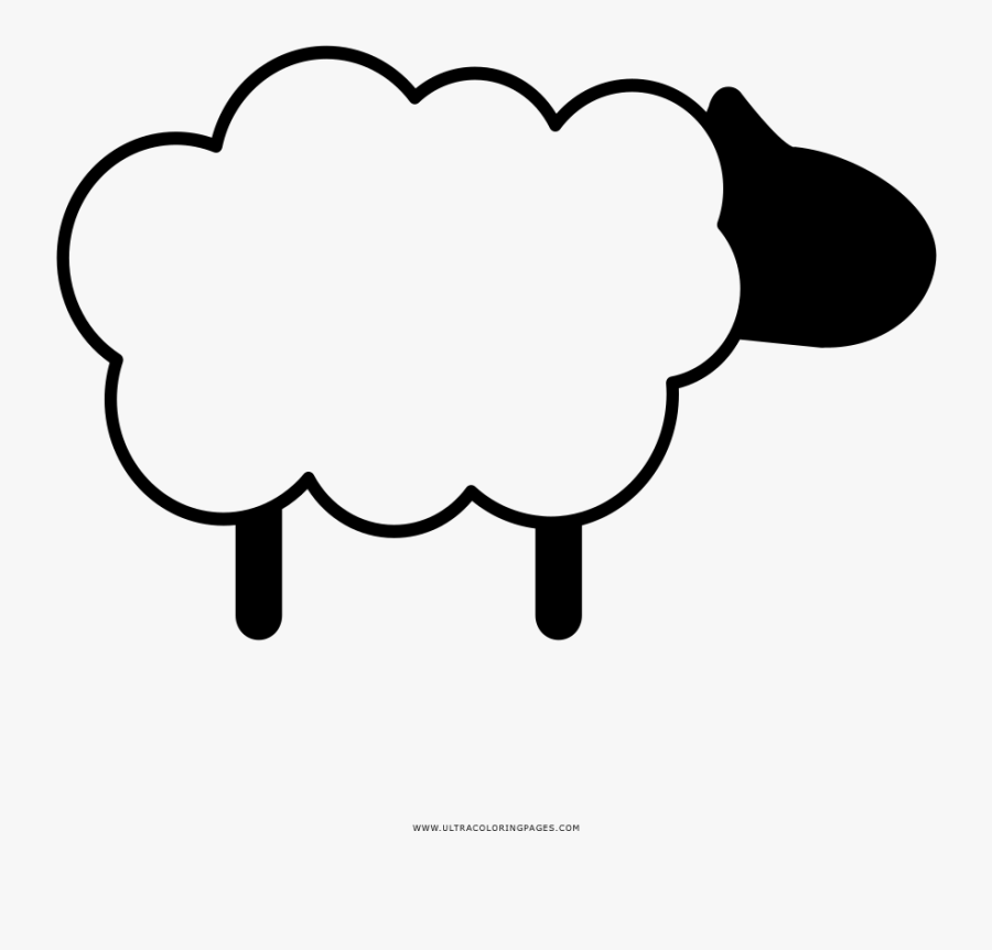 Sheep Coloring Page, Transparent Clipart