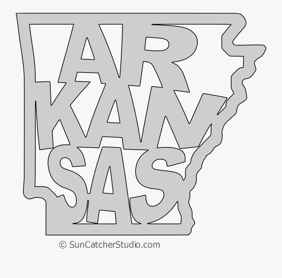 Clip Art Map Outline Printable State - Outline Of Arkansas Vector, Transparent Clipart