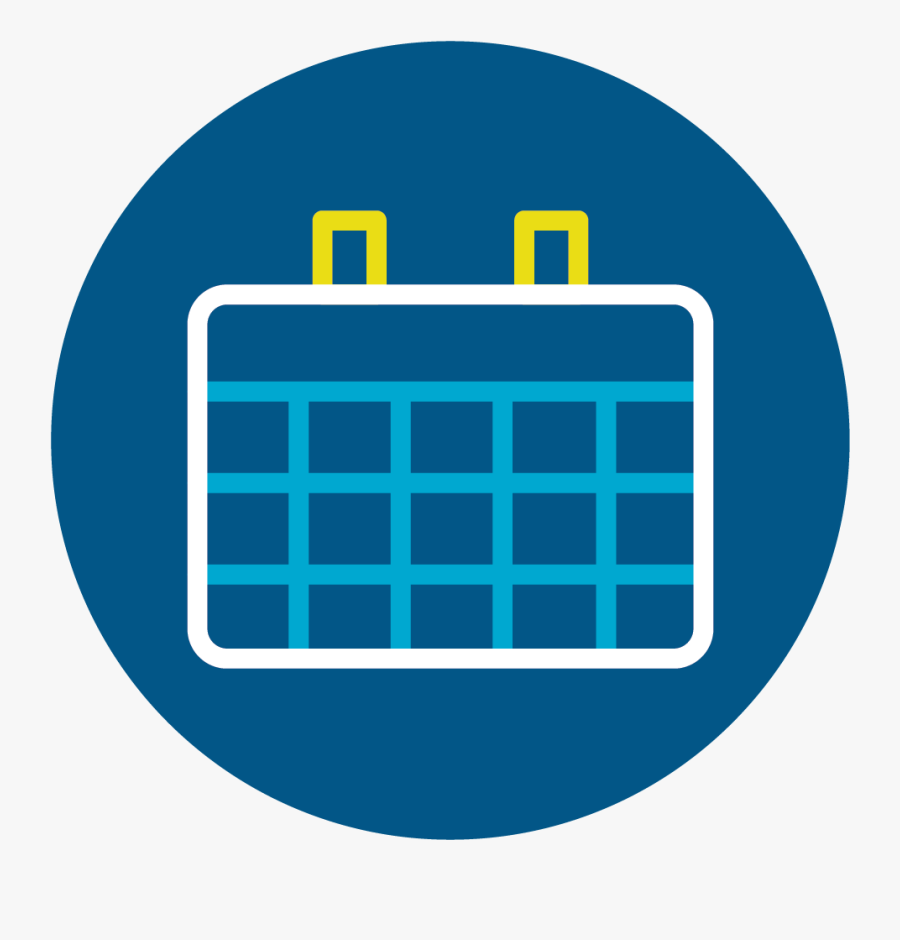 Calendar Icon Circle Png Blue Clipart , Png Download - Calendar Clipart In Circle, Transparent Clipart