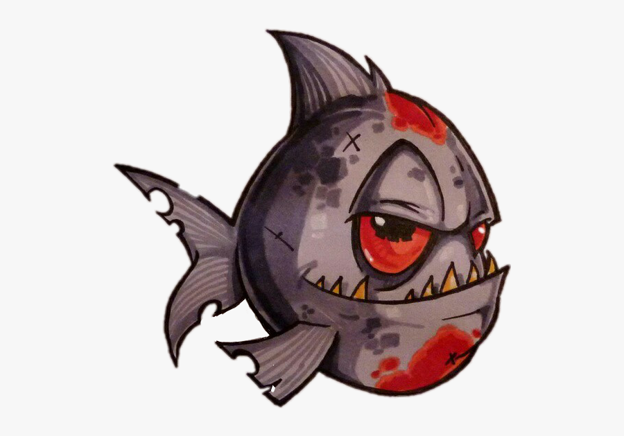 #fiah #piranha - Pirana Kawaii, Transparent Clipart