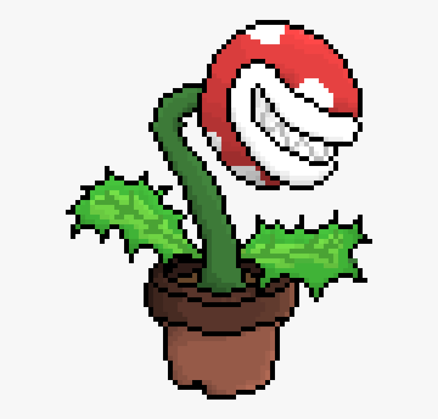 Pixel Art - Piranha Plant Pixel Art, Transparent Clipart