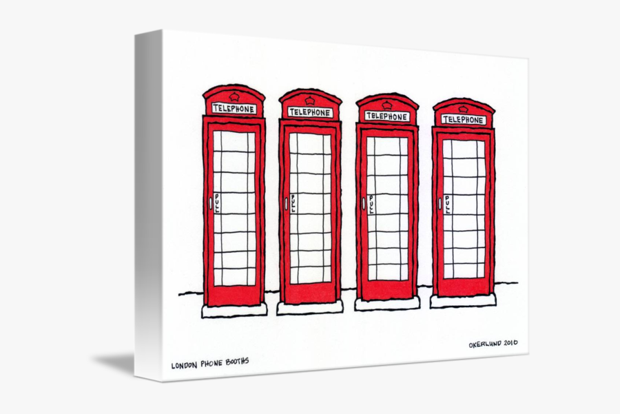 Booth Clipart Telephone London Booth - Red Phone Box Drawing, Transparent Clipart