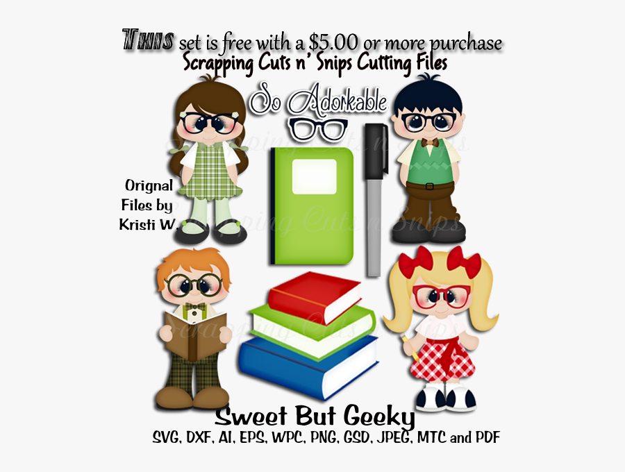 Sweet But Geeky Cutting File Sets - Cartoon, Transparent Clipart