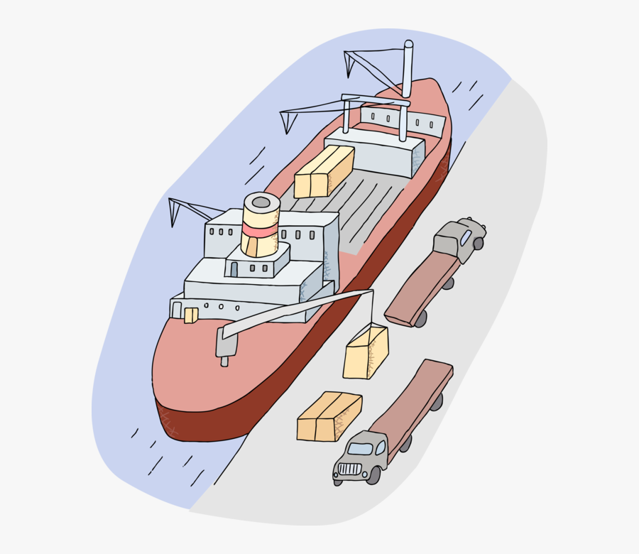 Transparent Cargo Ship Clipart - Cartoon Images Of Png Port, Transparent Clipart