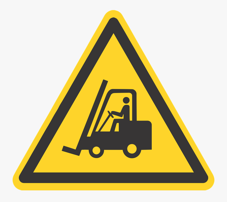Transparent Stand Up Forklift Clipart - Hand Crush Warning Sign, Transparent Clipart