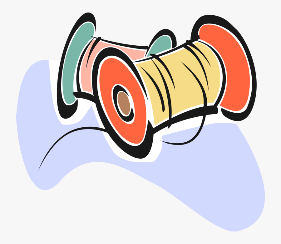 Vector Illustration Of Spools Of Fine Cord Thread Of - Linha E Agulha Desenho Png, Transparent Clipart