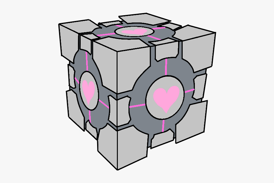 Aperture Science Weighted Companion Cube - Portal Companion Cube Drawing, Transparent Clipart