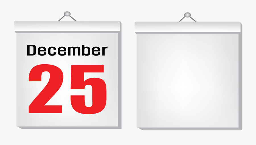 December Callendar Note Clipart - 25th December Png Transparent, Transparent Clipart