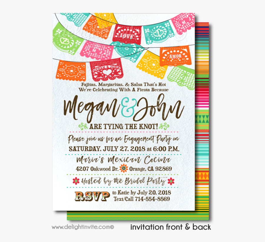 Clip Art Engagement Invitations Tagged Fiesta - Fiesta Theme Save The Date, Transparent Clipart