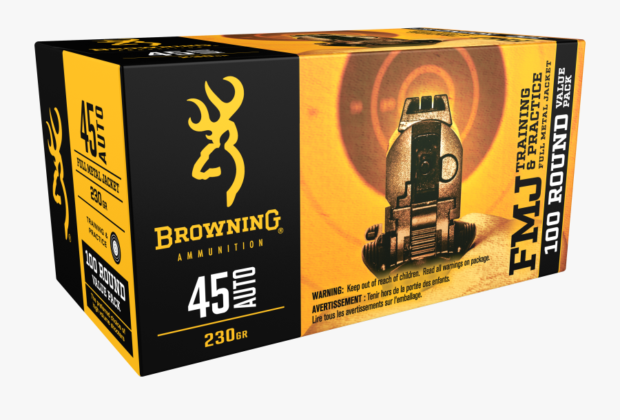 Browning Ammo B191800454 Training & Practice 45 Automatic - Bpt 9mm Luger Performance Target, Transparent Clipart