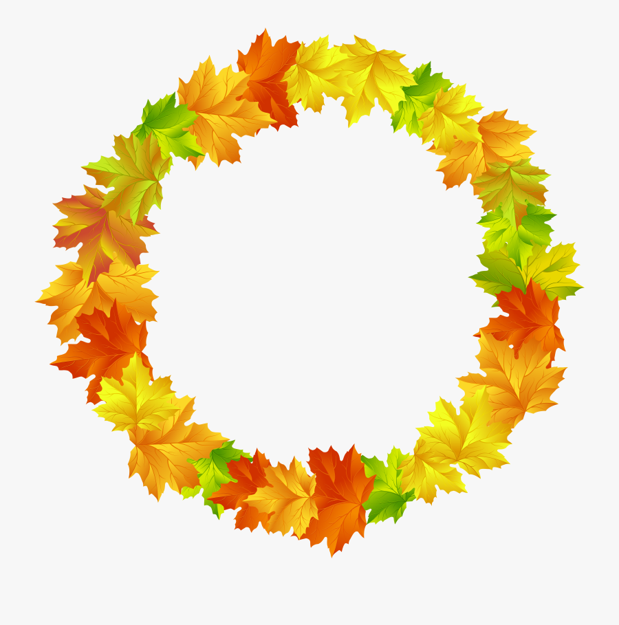 Clip Art Leaves Round Border Png - Fall Leaves Round Border, Transparent Clipart