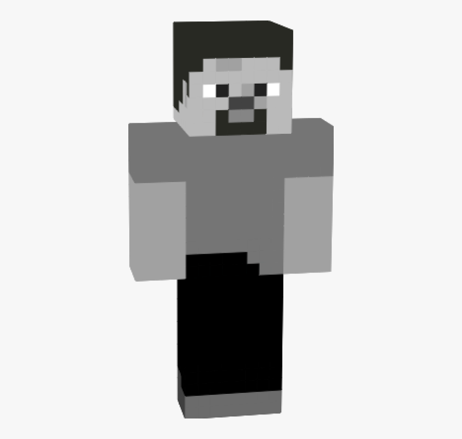 Minecraft Black And White Steve Png, Transparent Clipart
