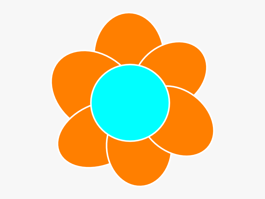 Blue Orange Flower Clipart, Transparent Clipart