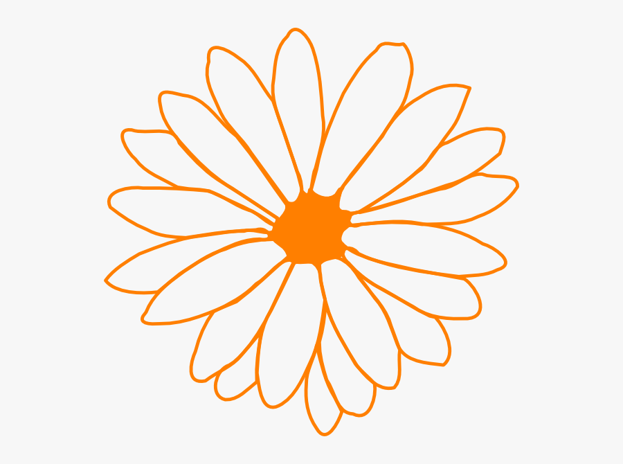 Orange Flower Svg Clip Arts - Daisy Flower Black And White Clipart, Transparent Clipart