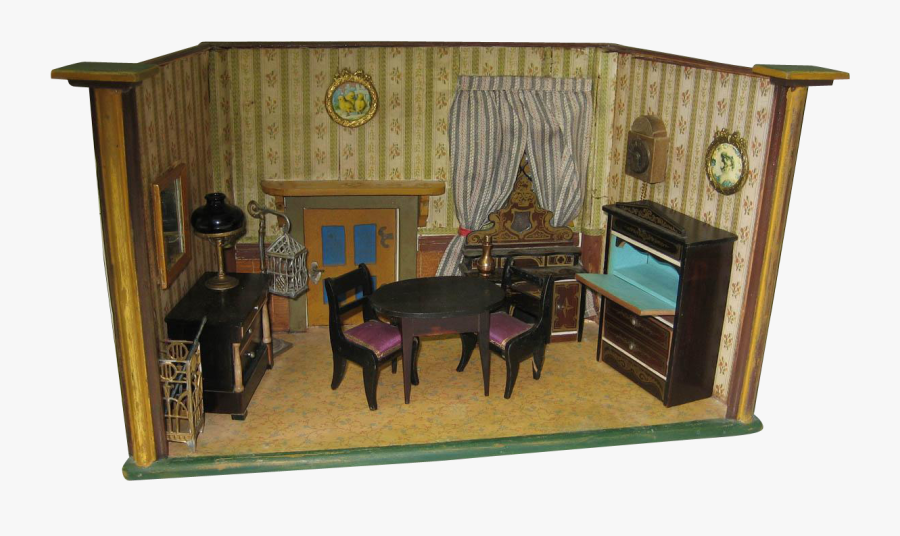 Antique Beidermeier Boule Small Doll House Miniature - Club Chair, Transparent Clipart