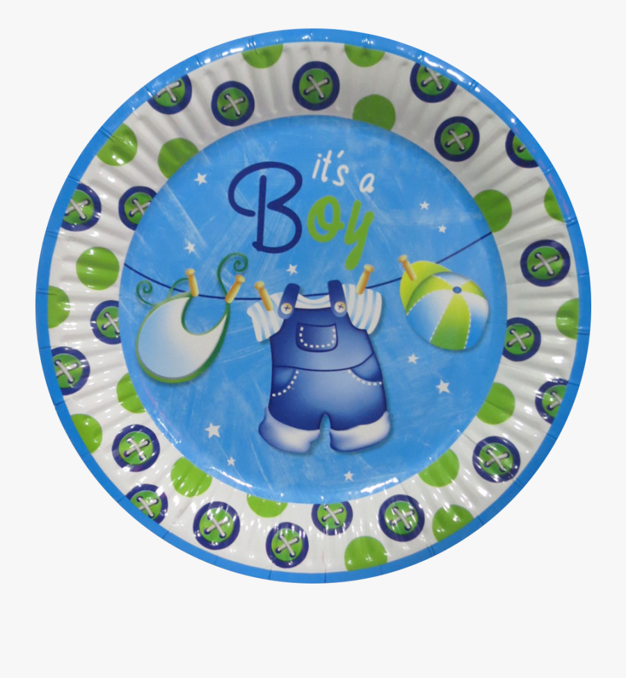 23cm Blue Clothesline Baby Shower Party Plates, Pack - Baby Shower, Transparent Clipart