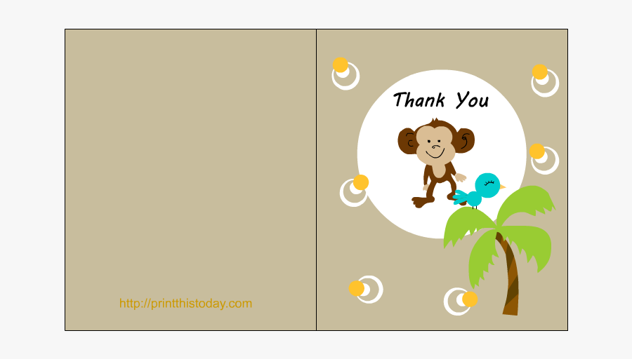 Jungle Baby Shower Thank You Card - Invitation, Transparent Clipart