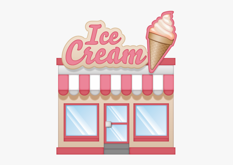 Emoji Ice Cream Shop, Transparent Clipart