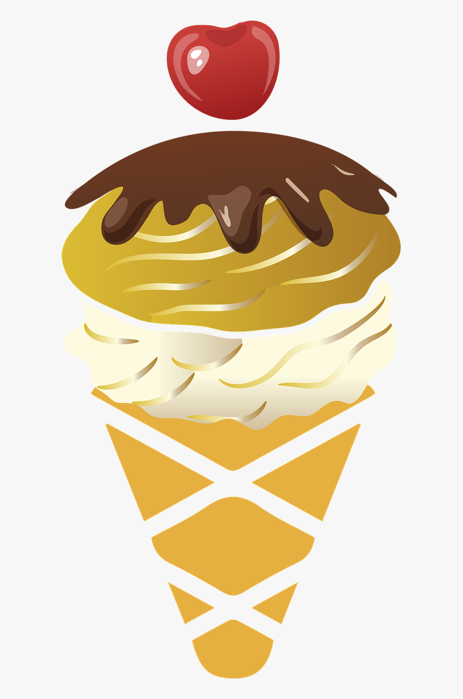 Ice Cream Chocolate Cone Free Picture - Ice Cream Cone Svg, Transparent Clipart