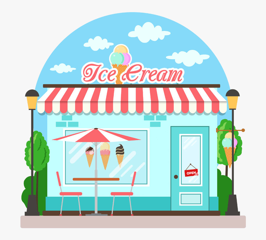 Ice Cream Store Vector, Transparent Clipart