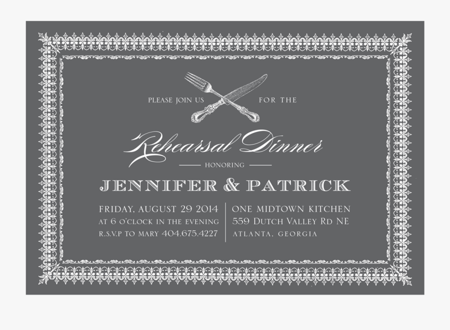 Clip Art Dinner Party Invitation - Calligraphy, Transparent Clipart