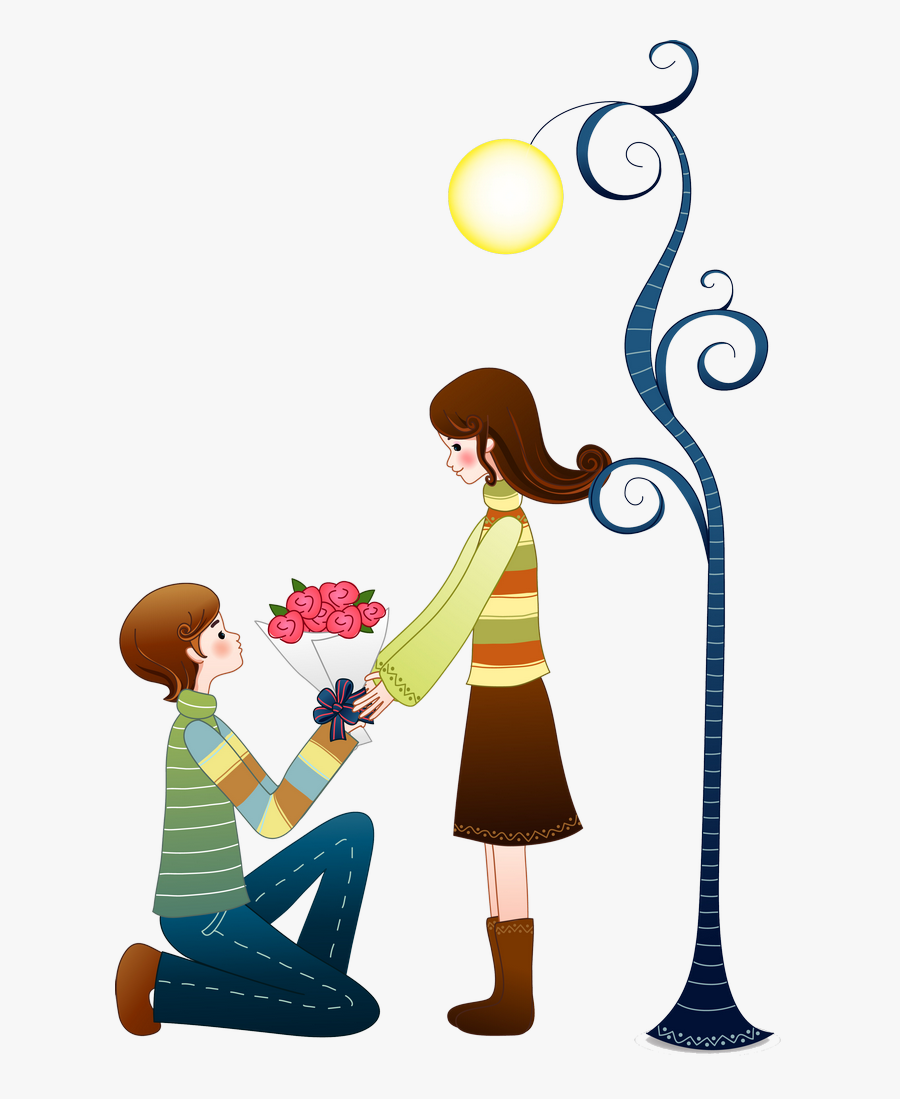 Romantic Cartoon Png, Transparent Clipart