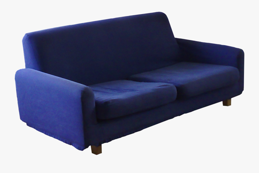 Clip Art Blue Suede Couch - Couch, Transparent Clipart