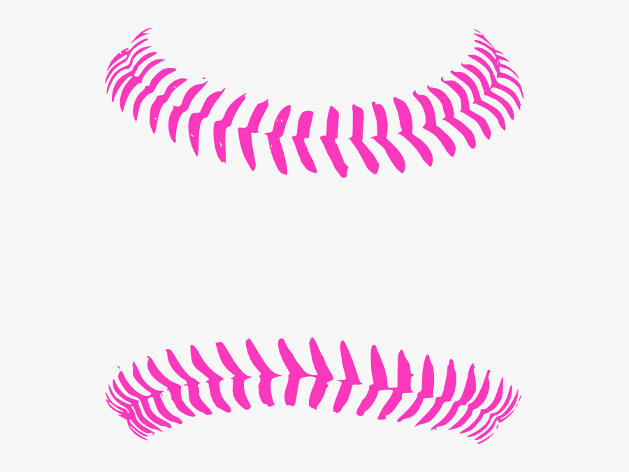 Bright Pink Baseball Stitching Clip Art At Clker - Baseball With Pink Stitching, Transparent Clipart