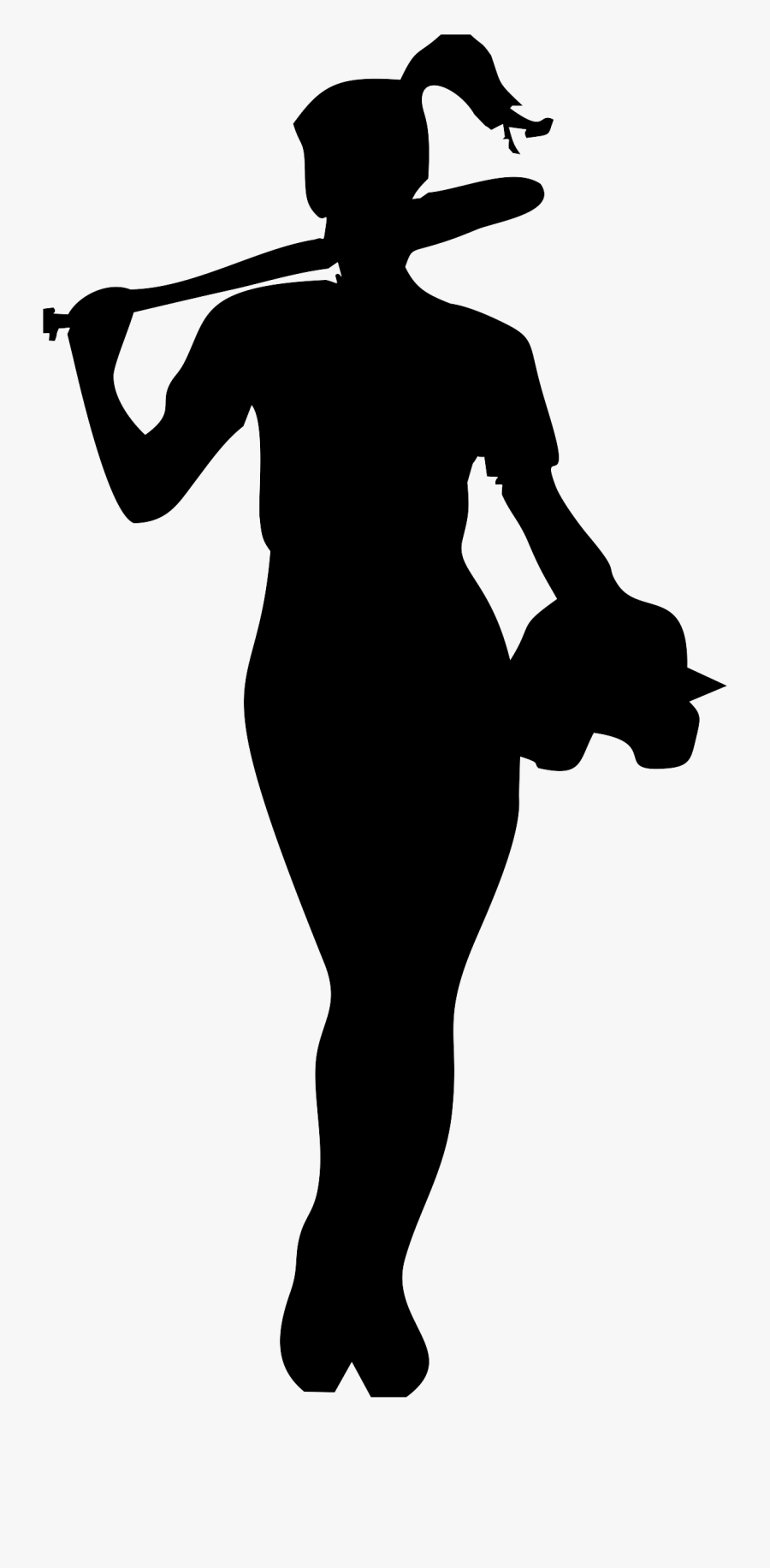 Baseball Batting Silhouette Woman Clip Art - Black Outline Of Women, Transparent Clipart