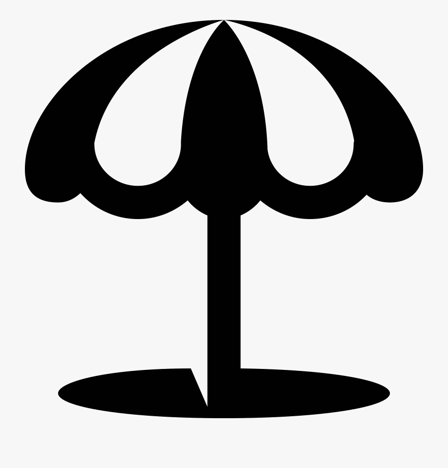 Transparent Beach Umbrella Clipart Black And White - Icono Sombrilla De Playa Png, Transparent Clipart
