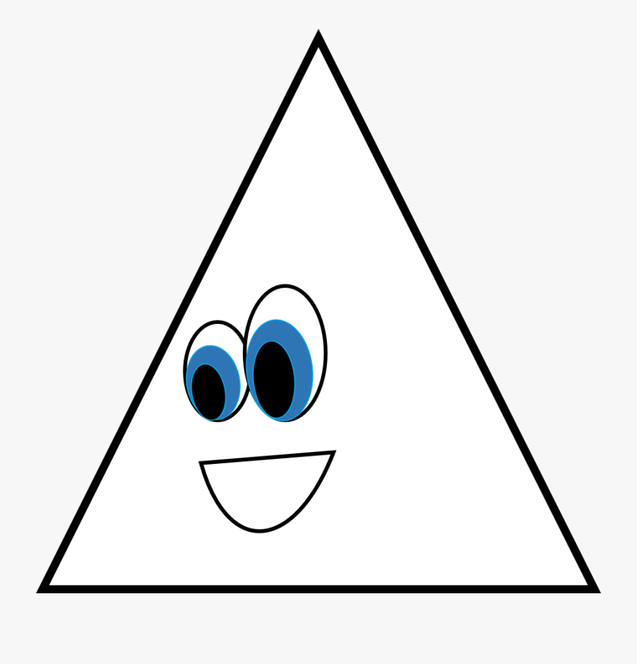 Shapes Free Clipart - Triangle With Face Clipart Black And White, Transparent Clipart