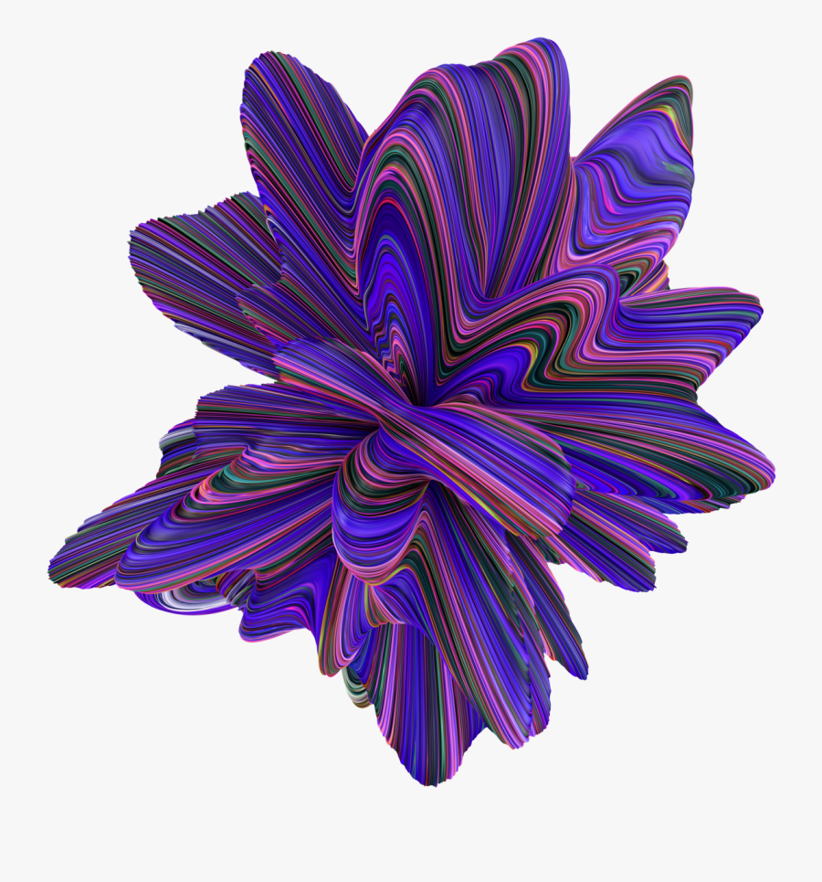 A Piece From “evolve,” A Pack Of Bursting 3d Shapes - Floral Design, Transparent Clipart