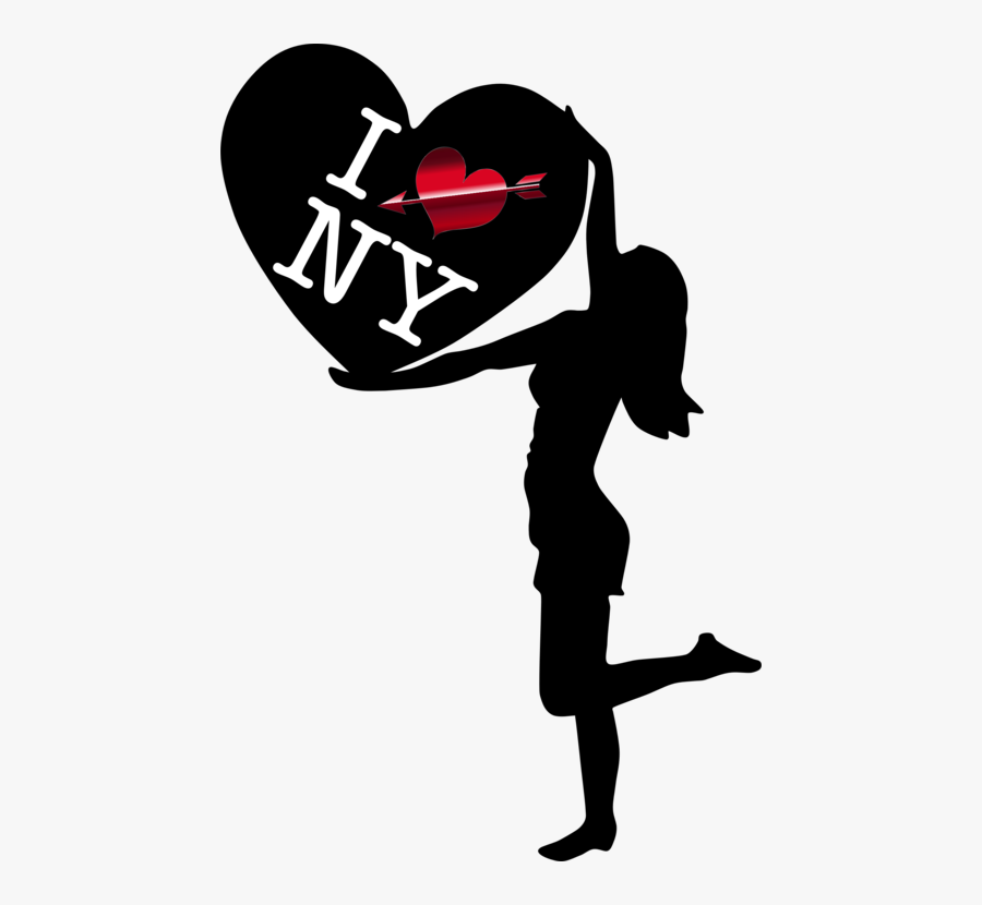 Woman Silhouette Female Computer Icons Download - Silhouette Woman And Heart, Transparent Clipart