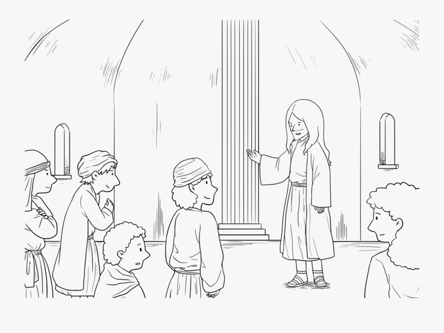 Transparent Bible Woman Clipart - Luke 13 10 17 Coloring Page, Transparent Clipart