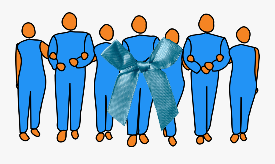 Men Tied Together With A Bow - People Locking Arms Cartoon, Transparent Clipart