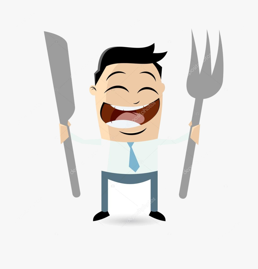 Waiting Clipart Of Man For Food Transparent Png - Mustache Man Cartoon, Transparent Clipart
