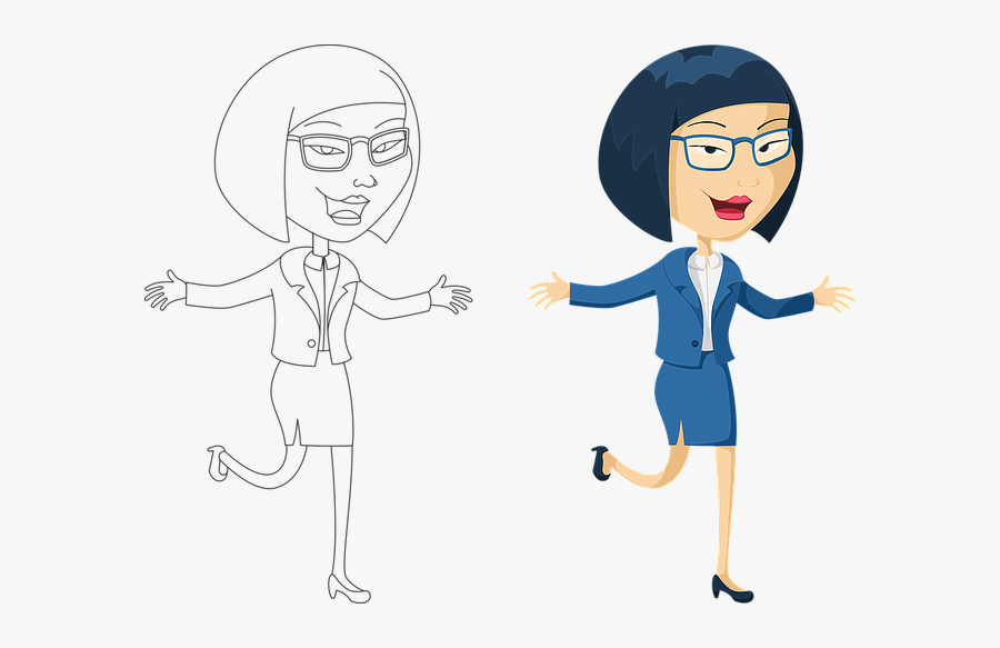 Businesswoman Clipart Money - Cartoon Asian Women Transparent, Transparent Clipart