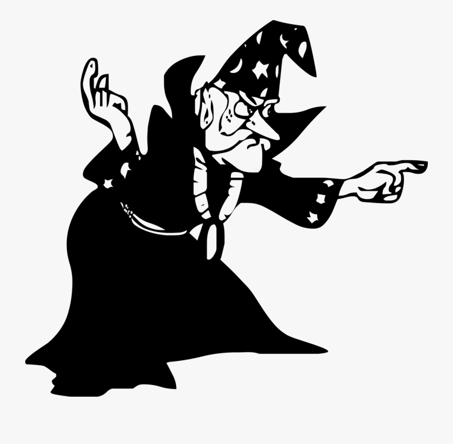 Pointing Clipart Rule - Wizard Clipart Black And White, Transparent Clipart