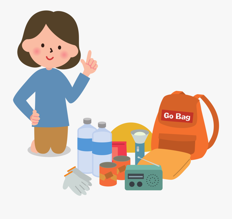 Go Bag Clip Art - Emergency Go Bag Cartoon, Transparent Clipart