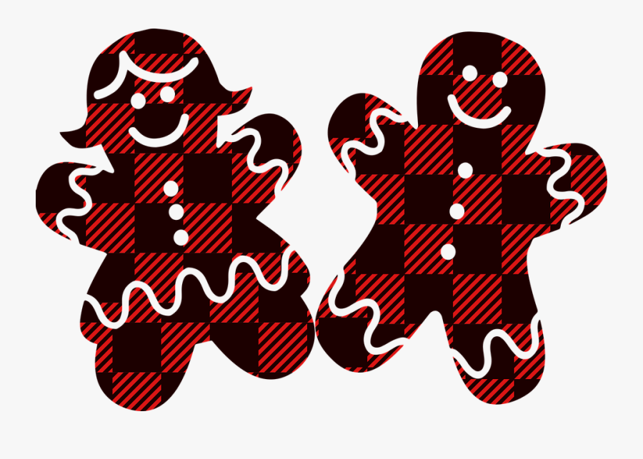 Buffalo Plaid Christmas, Gingerbread, Deer - Illustration, Transparent Clipart