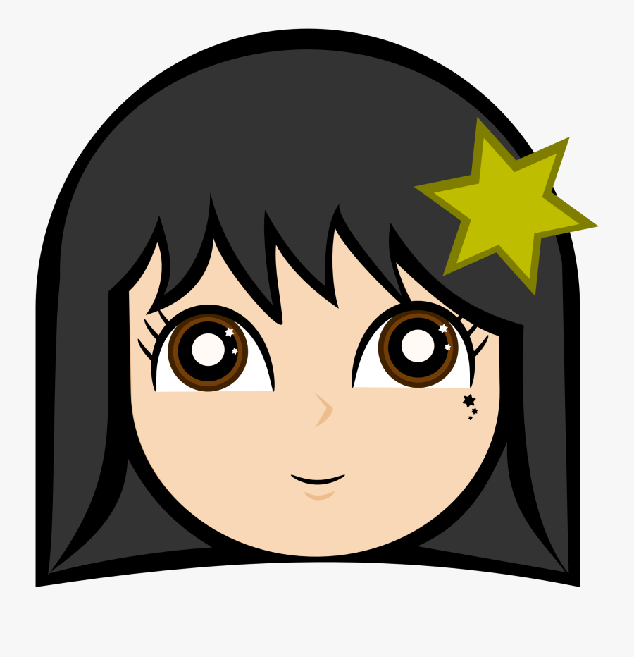 Cute Girl Face Clipart, Transparent Clipart