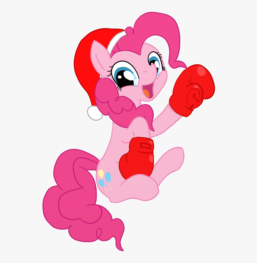 Drizzlefag, Boxing Gloves, Hat, Pinkie Pie, Safe, Santa - Cartoon, Transparent Clipart