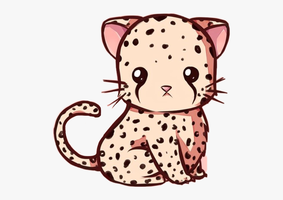 Cute Leopardo Cheetah Kawaii Animal Wild Fast Freetoedi - Leopardo Kawaii, Transparent Clipart