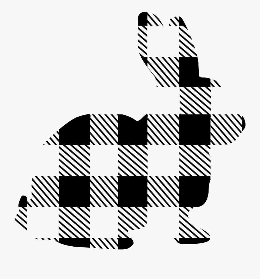 Buffalo Plaid Rabbit, Transparent Clipart