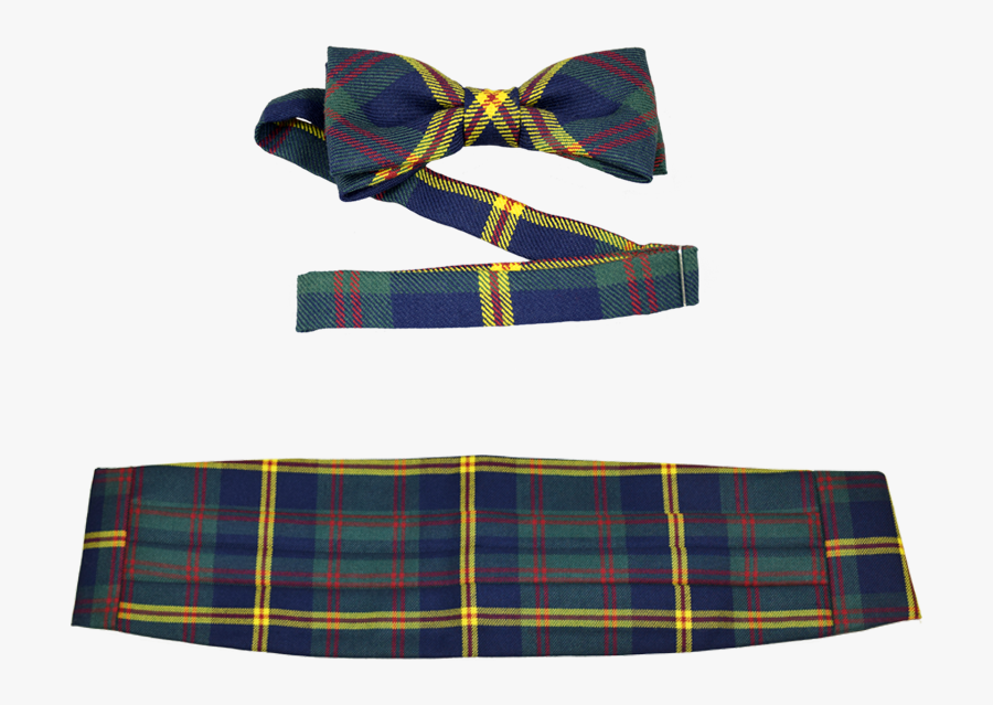 Official Usmc Plaid Bowtie And Cummerbund Set - Tartan, Transparent Clipart